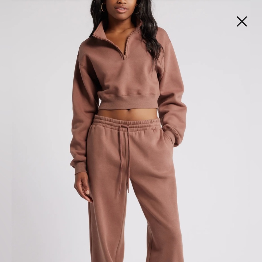 BP brown topaz cropped quarter zip (A2-24)‎ - Picture 2 of 7